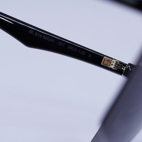 Saint Laurent SL614MASK 001 Sunglasses Black Shield Frame, Black Lenses - Picture 7 of 11